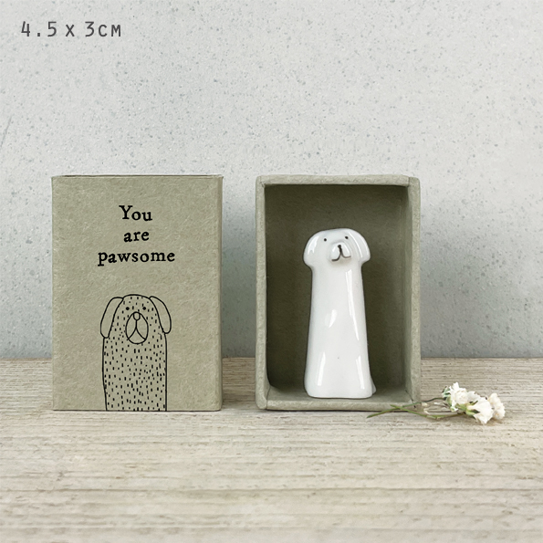East of India - Porcelain Tall Matchbox Sentiments - Dog