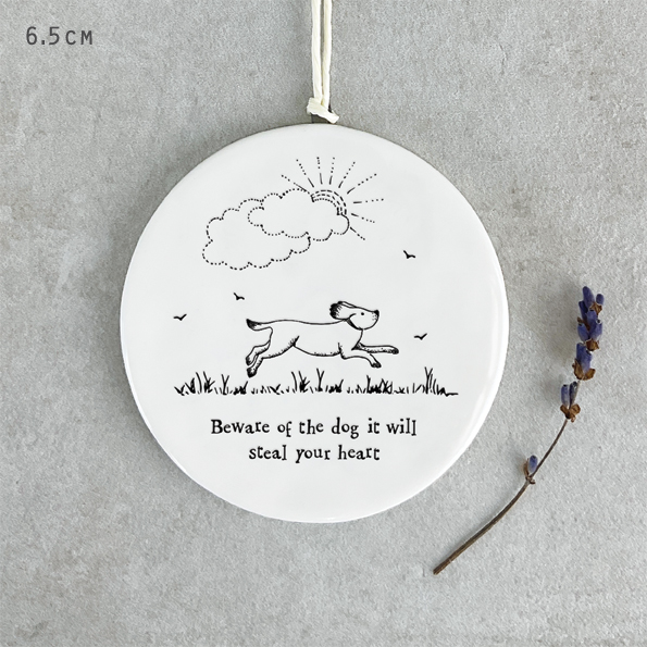 East of India - Porcelain Hanger Animal - Beware of the Dog
