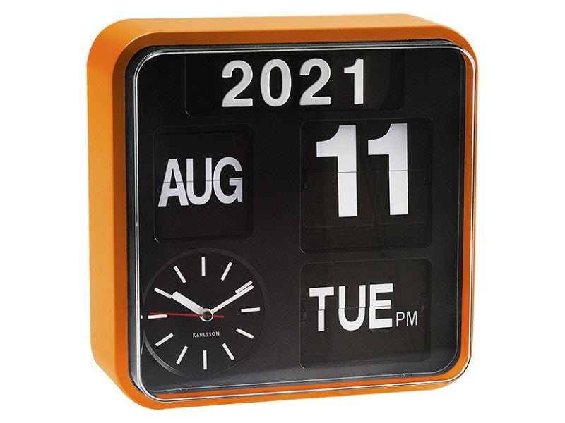 Karlsson Clock - Flip Wall Orange