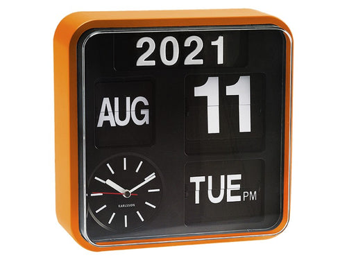 Karlsson Clock - Flip Wall Orange