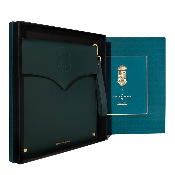 Ferris Wheel Press Leather Stationery - The Pendant Folio A5 / Deep Teal