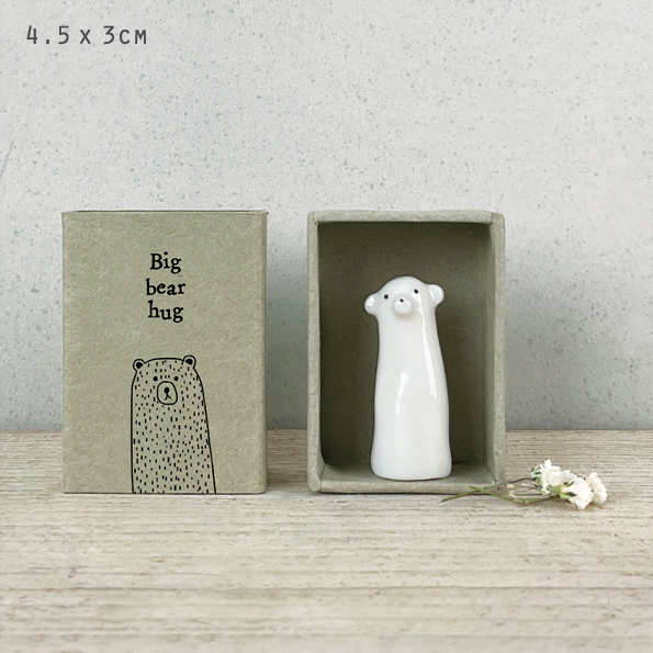 East of India - Porcelain Tall Matchbox Sentiments - Bear