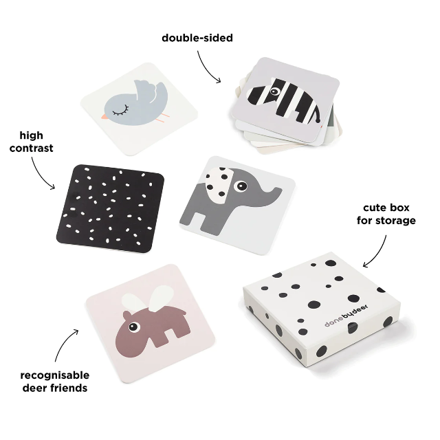 Done by Deer Playing - Baby Contrast Card 10 Pack - Deer Friend