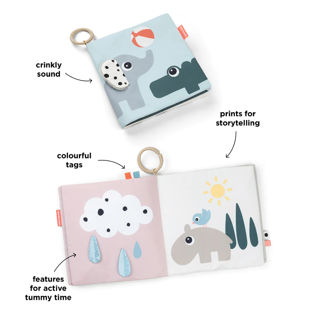 Done by Deer Playing - Tummy Time Soft Book - Deer Friends Colour Mix