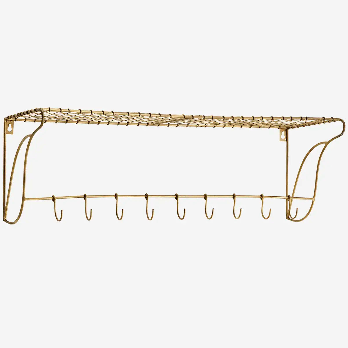 Madam Stoltz Shelf - Iron Shelf with Hooks
