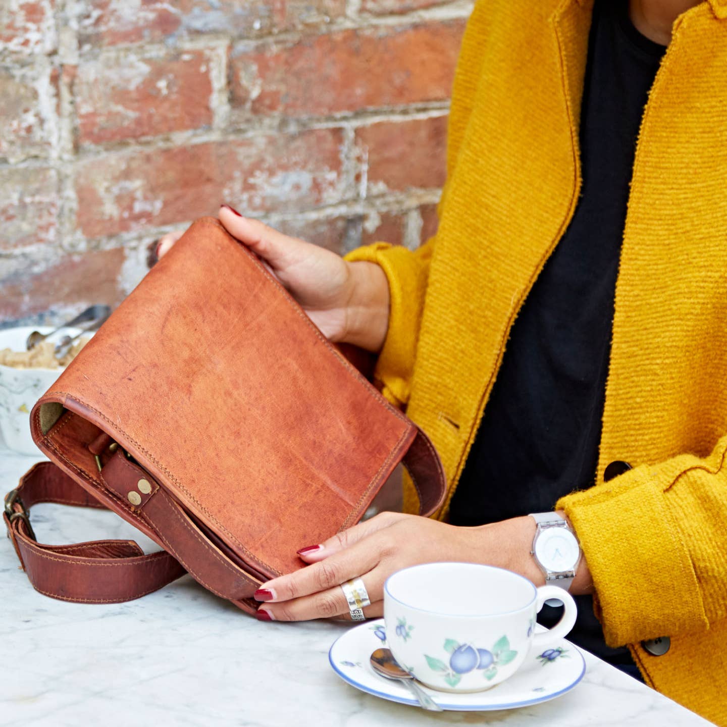 Paper High - Leather Messenger Bag - Small