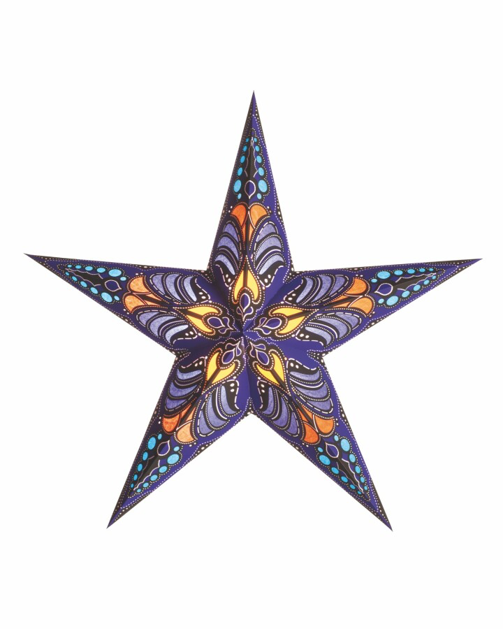 Van Verre - Handprinted Paper Star Light - Ramadasa Blue