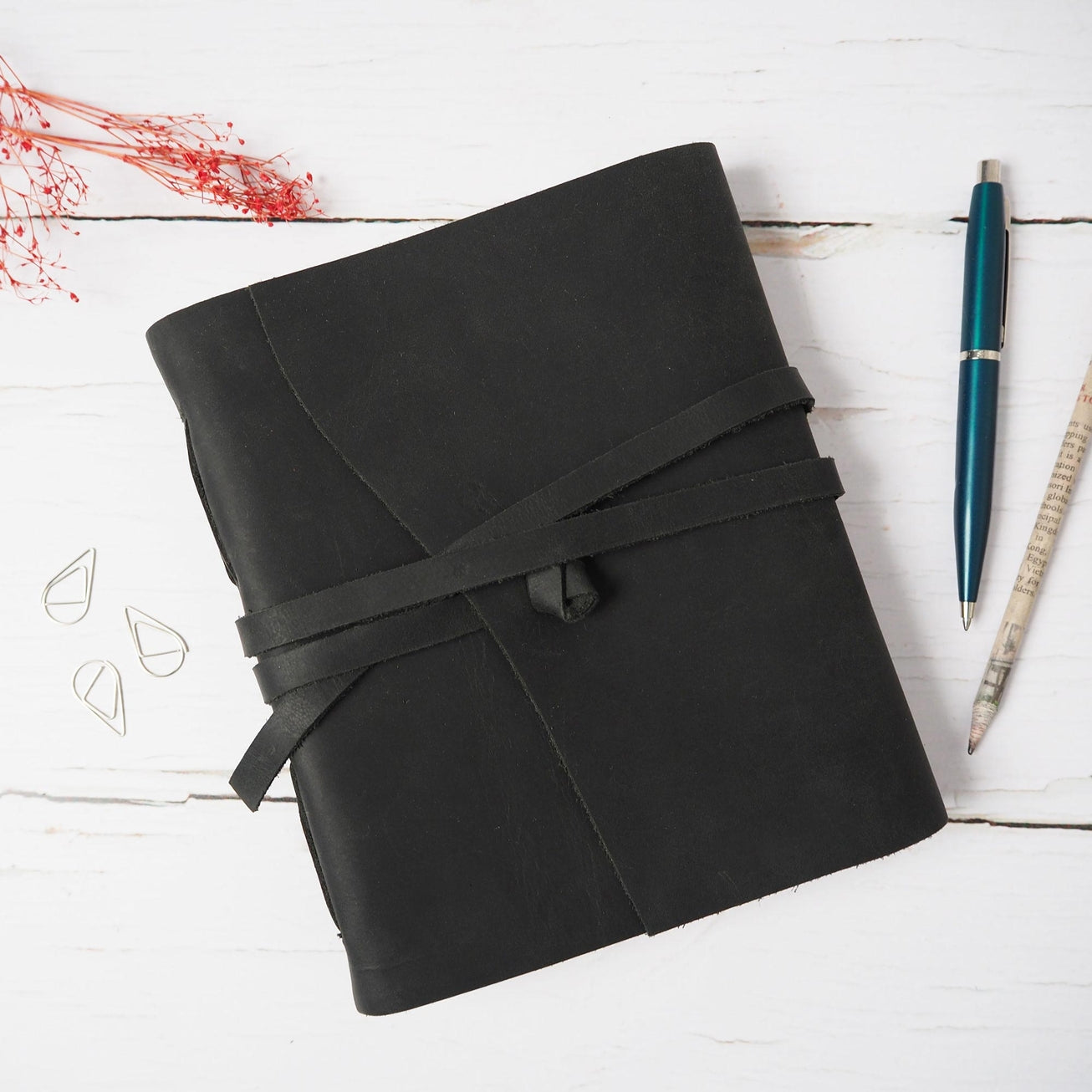 Paper High Journal - Buffalo Leather Wraparound Flap