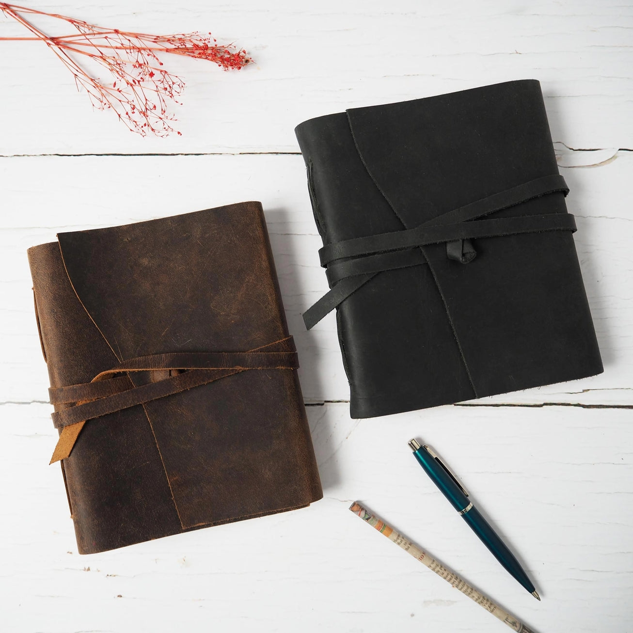 Paper High Journal - Buffalo Leather Wraparound Flap