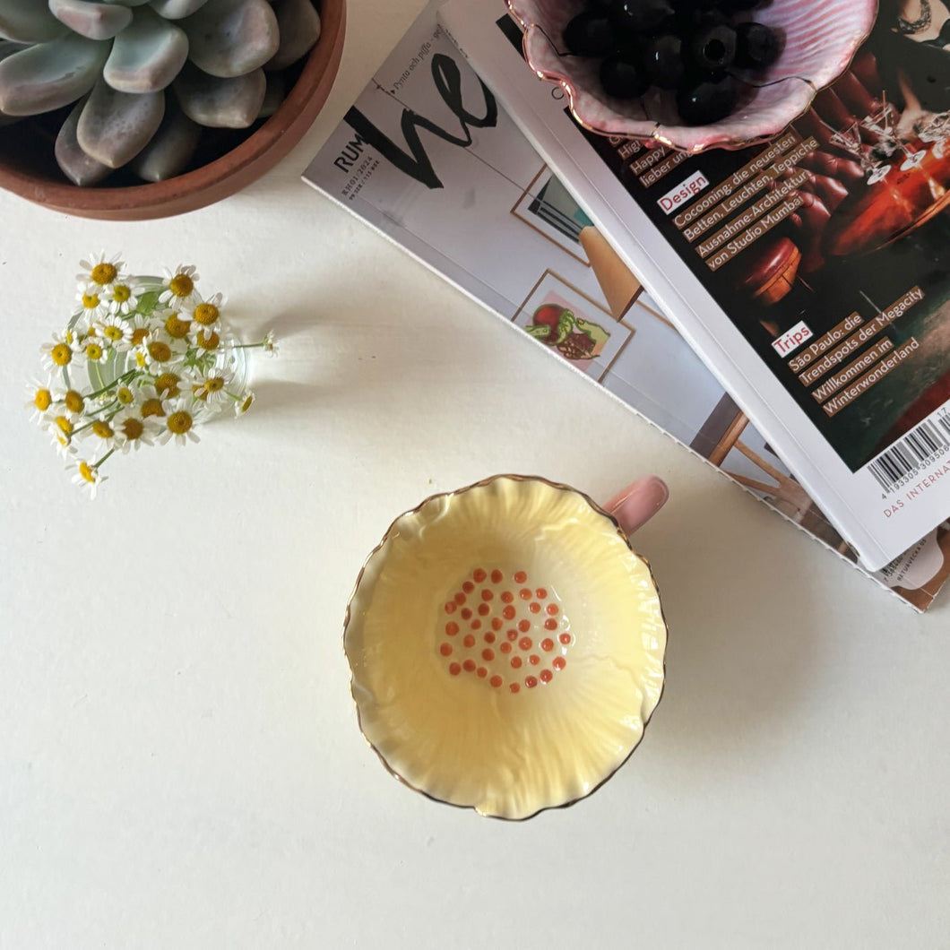 Disaster Designs Ceramics - Posy Yellow Tea Cup