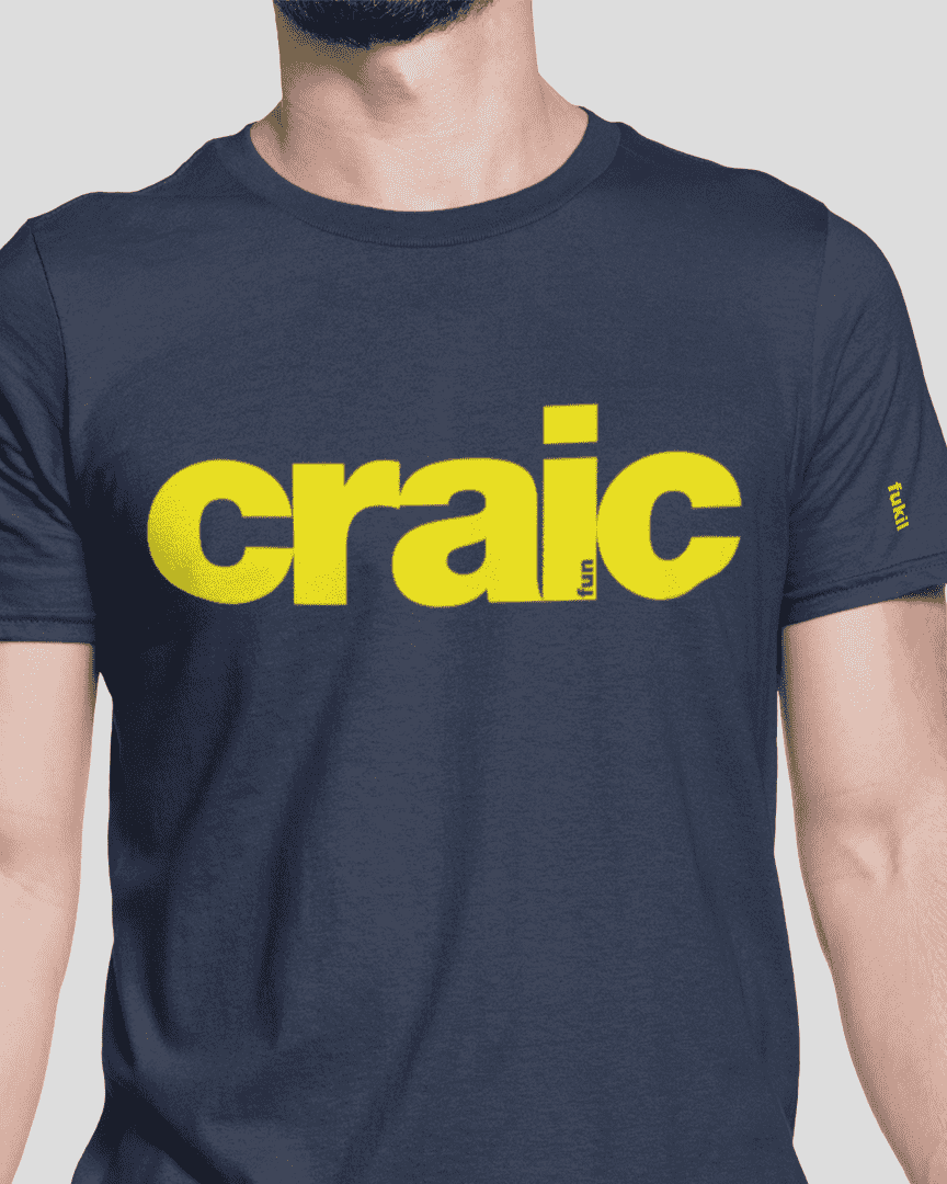 Fukil T Shirt - Craic Navy (Navy & Yellow)