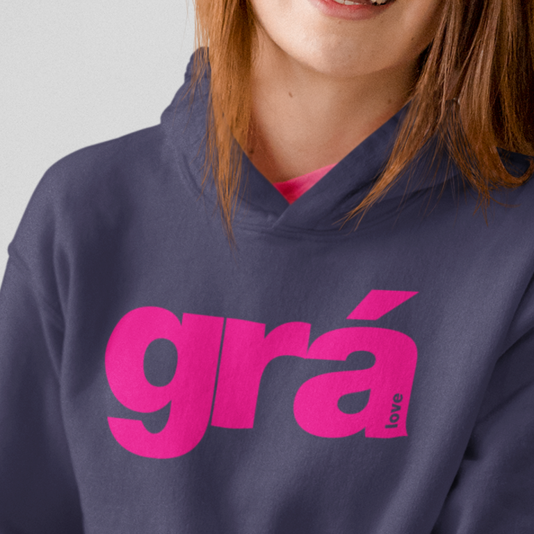 Fukil Hoodie - Grá (Navy & Pink)