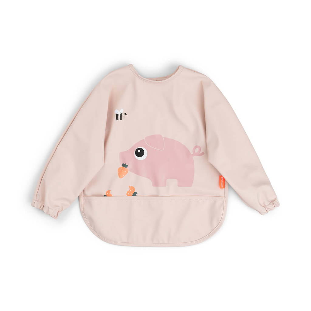 Done by Deer Eating - Sleeved Pocket Bib - Tiny Farm Powder