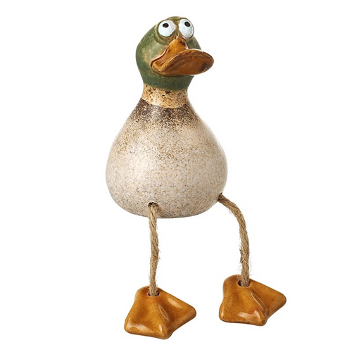 Heaven Sends - Ceramic Sitting Duck with Dangling Legs