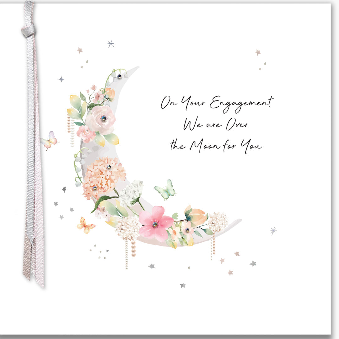 Luxury Card - On Your Engagement, We are Over the Moon