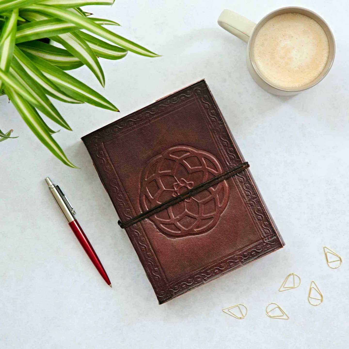 Paper High Journal - Leather Celtic Closed Triskelion - Eternal Knot