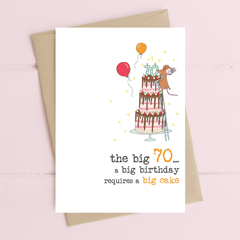 Dandelion Card - 70 Big Birthday Cake