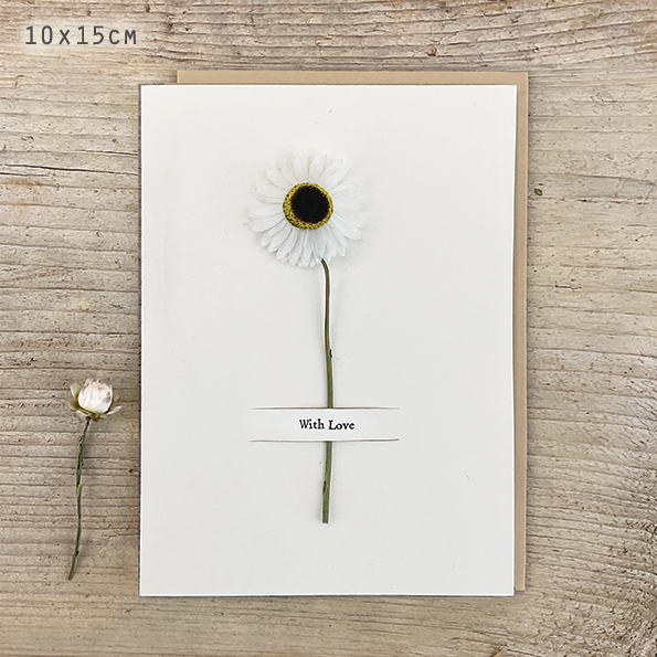 East of India Card - Dried Flower With Love