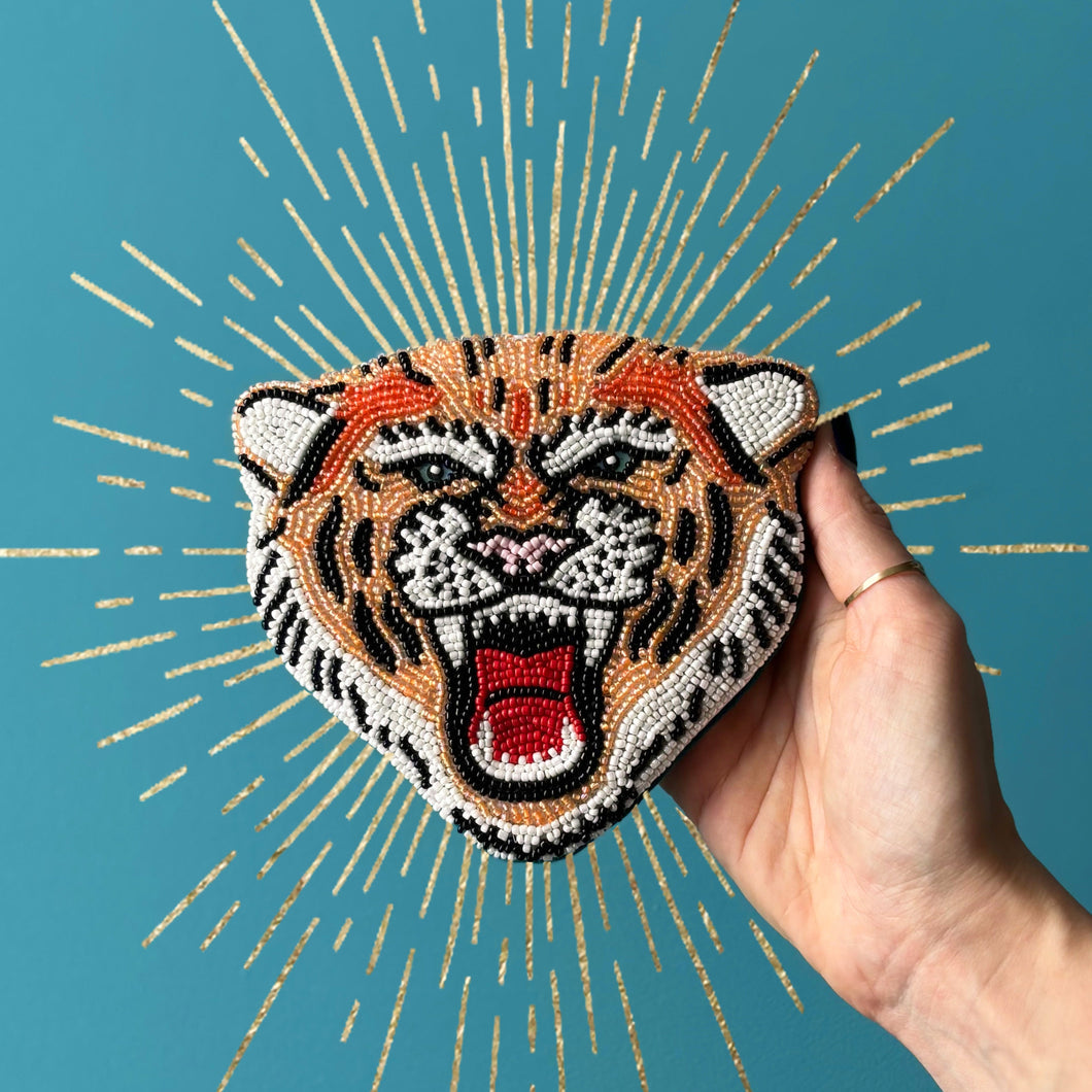 Disaster Designs Purse - Beaded Inked Tiger
