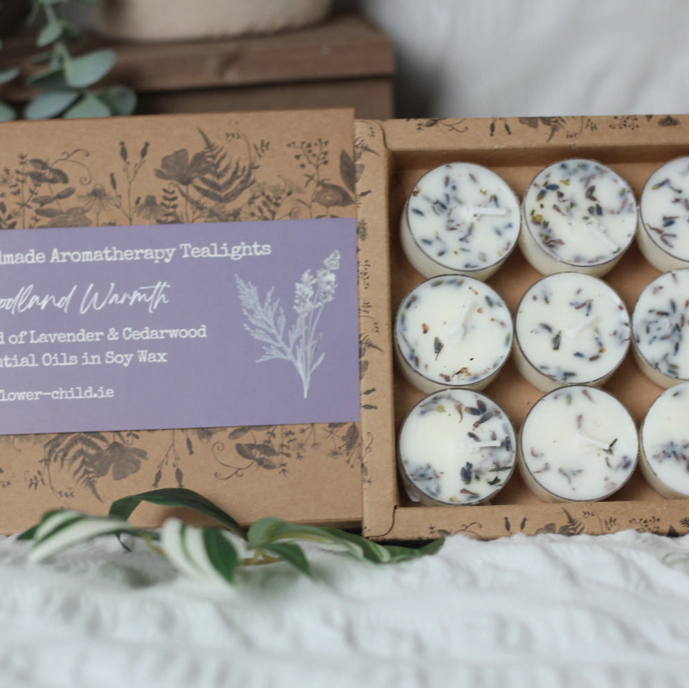 FlowerChild Scented Tealights - Pack of 9 Woodland Warmth