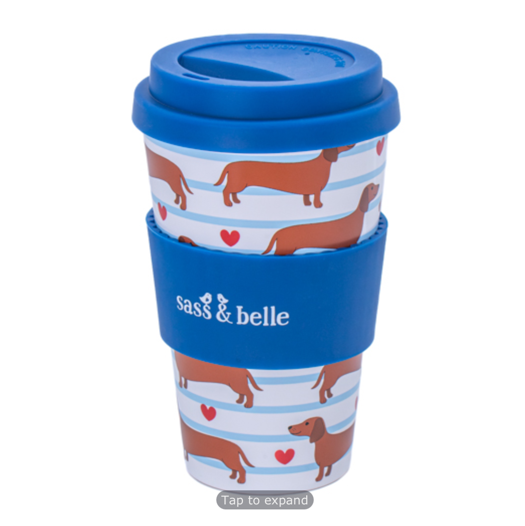 Sass & Belle Travel Cup - Sausage Dog