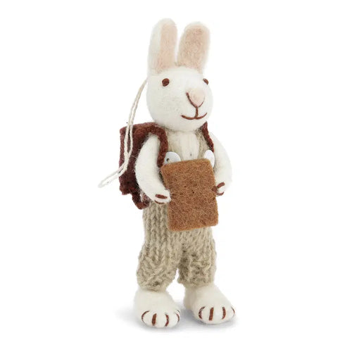 Gry & Sif Decoration - Felt Bunny with Book