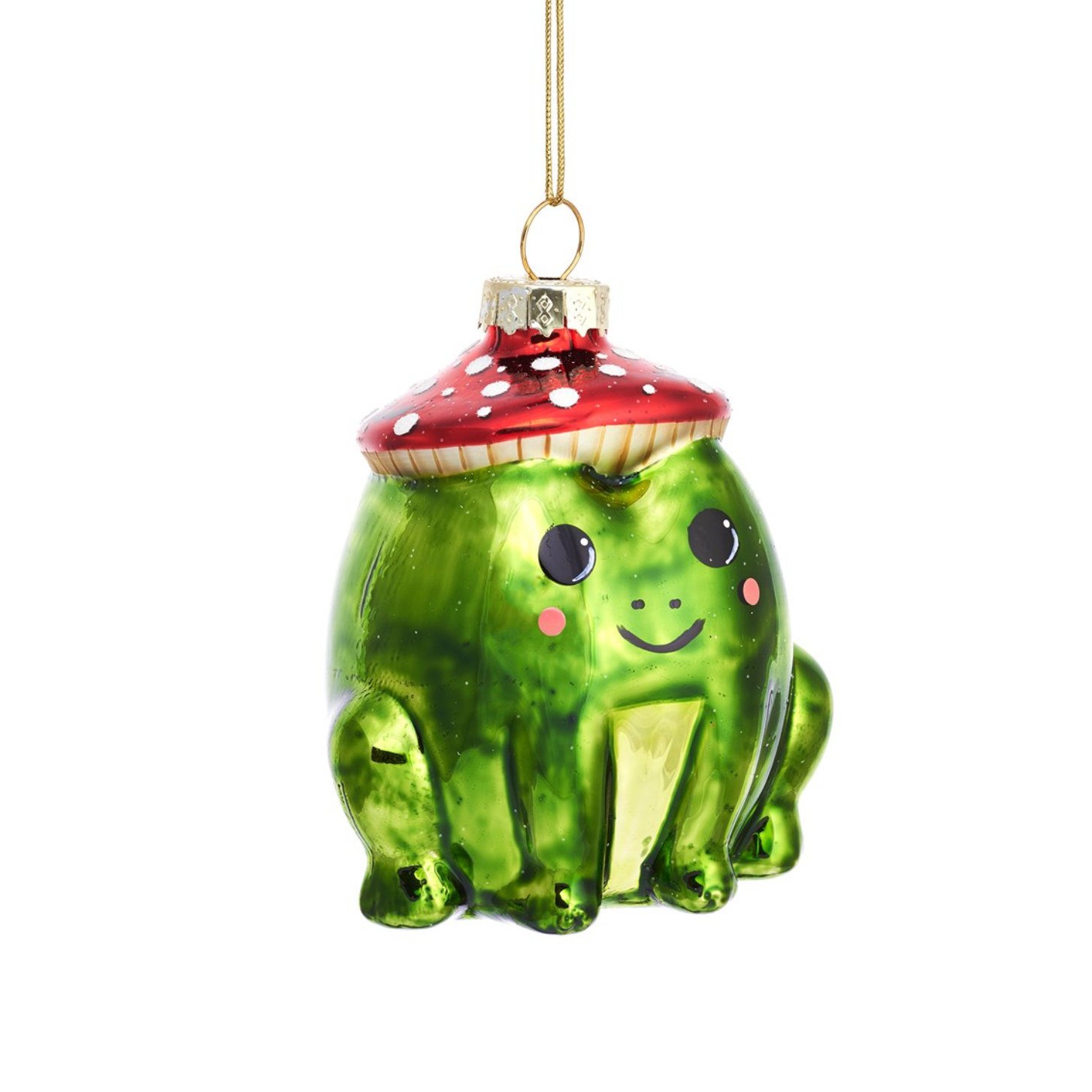 Sass & Belle Christmas Bauble - Glass Frog with Hat