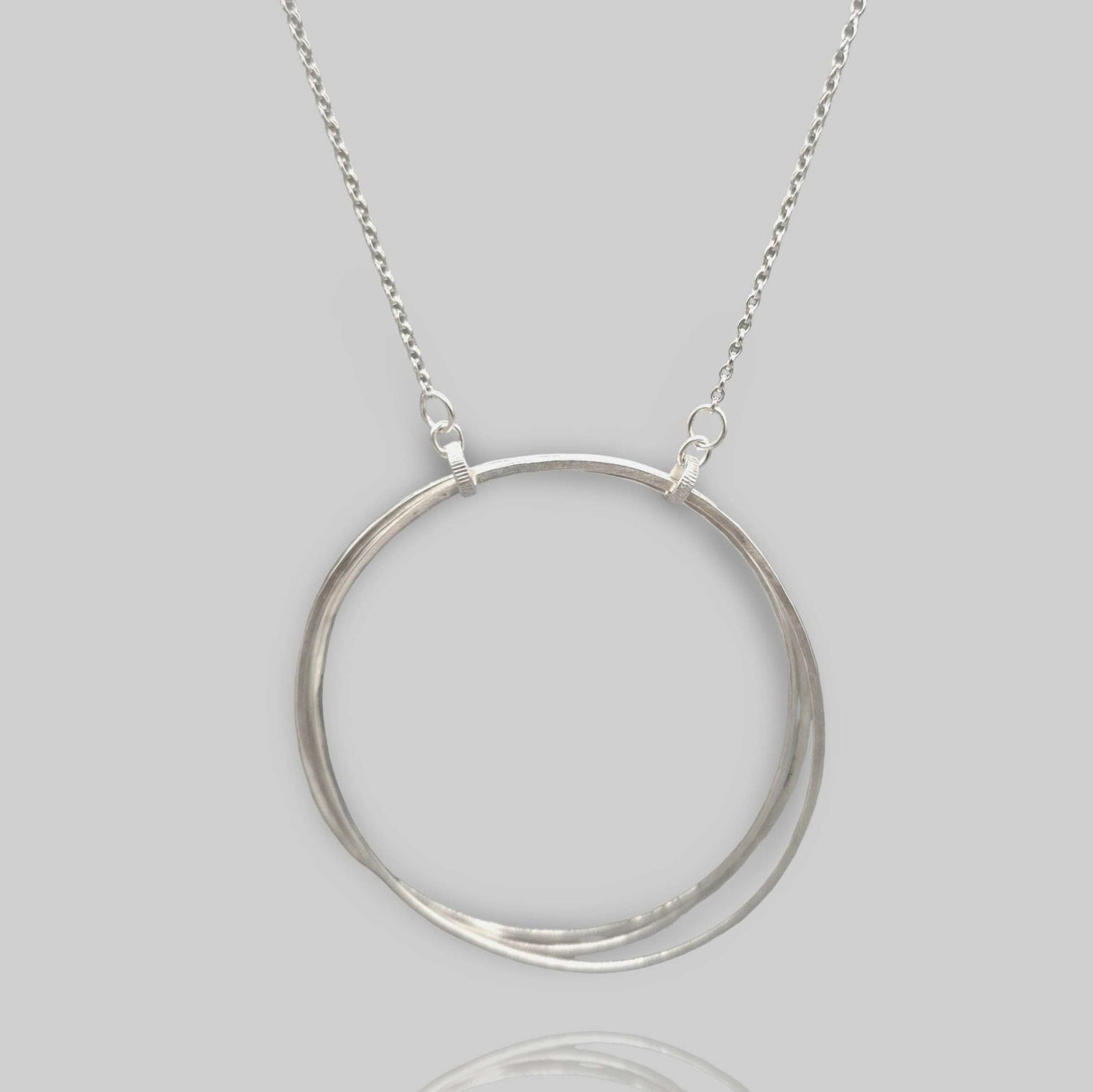 Lynsey de Burca Necklace - Unhewn Silver Large Triple Circle