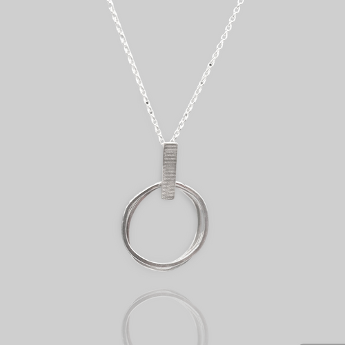 Lynsey de Burca Necklace - Unhewn Silver Triple Pendant