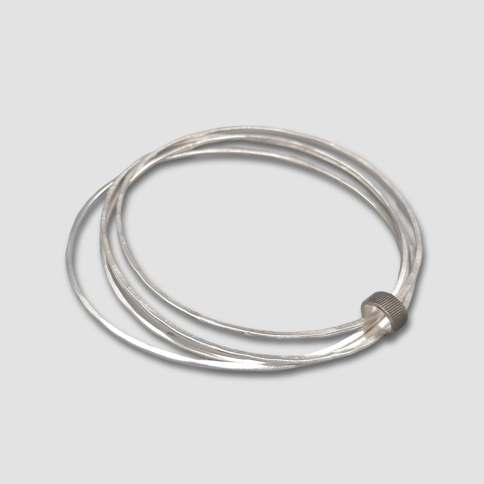 Lynsey de Burca Bracelet - Unhewn Silver Triple Bangle