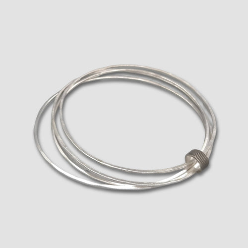 Lynsey de Burca Bracelet - Unhewn Silver Triple Bangle