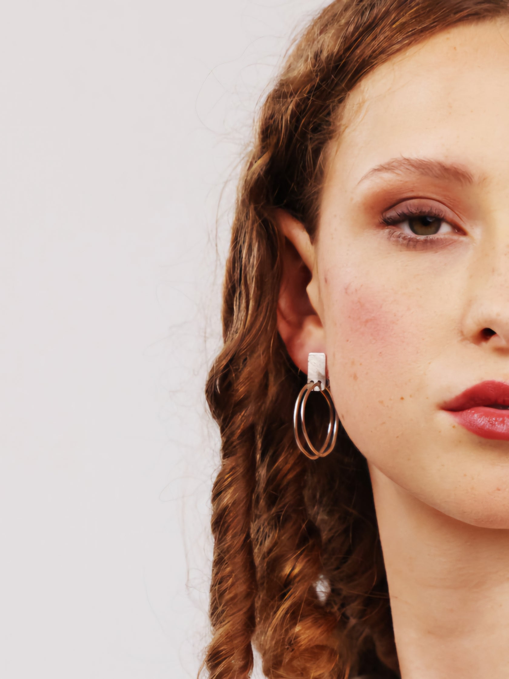 Lynsey de Burca Earrings - Unhewn Silver Double Drops