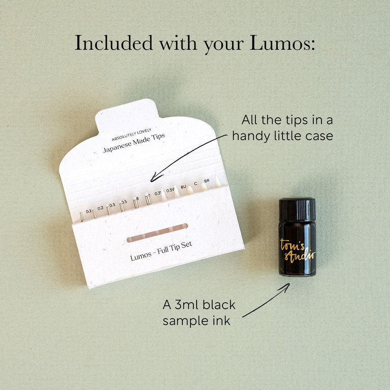 Tom's Studio Multi-Tip Pen - Lumos Pro Refillable Fineliner & Brush Pen - Duo Tip