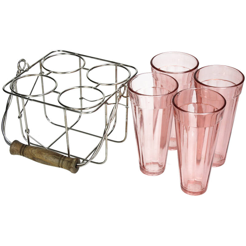 Kersten Home - Glass Carriers with Peach Glasses