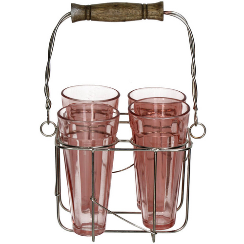 Kersten Home - Glass Carriers with Peach Glasses