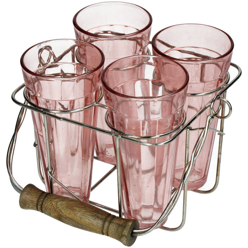 Kersten Home - Glass Carriers with Peach Glasses