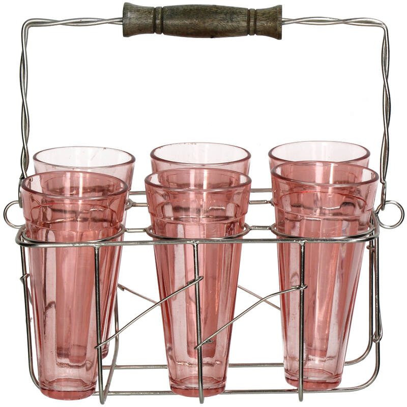 Kersten Home - Glass Carriers with Peach Glasses