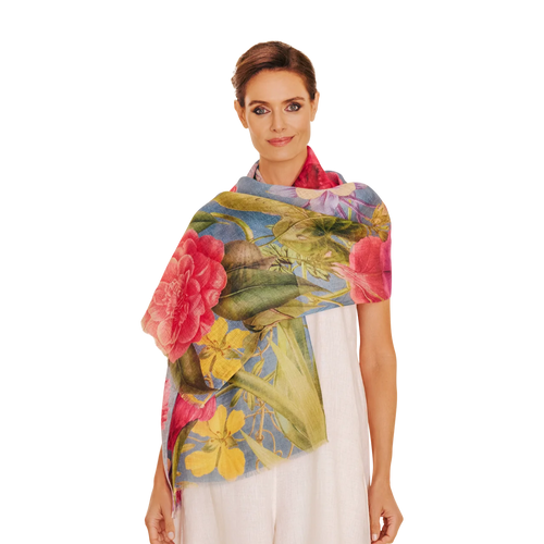 Powder Scarf - Linen & Cotton Floral Study