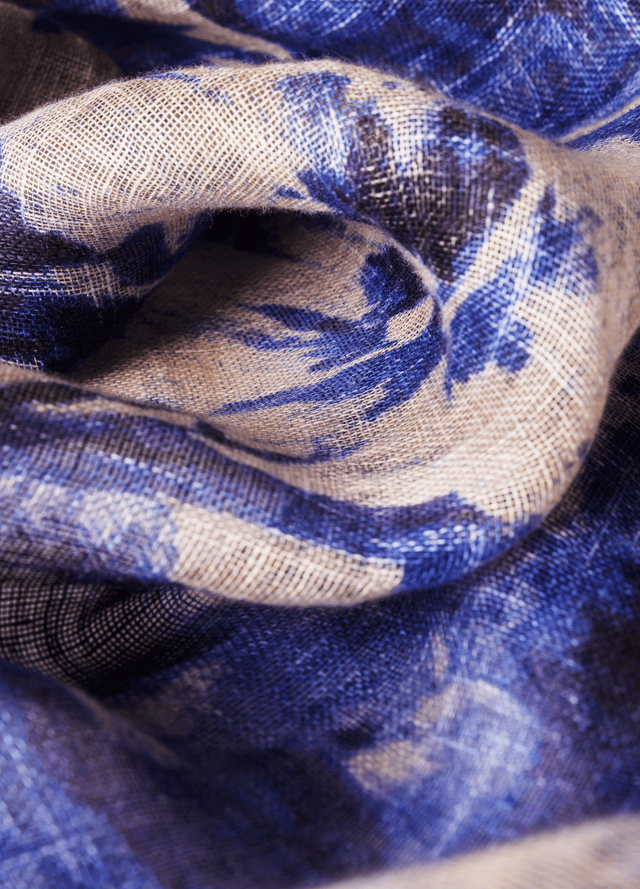 Powder Scarf - Linen & Cotton China Blue Blooms