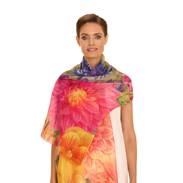 Powder Scarf - Linen & Cotton Bountiful Blooms