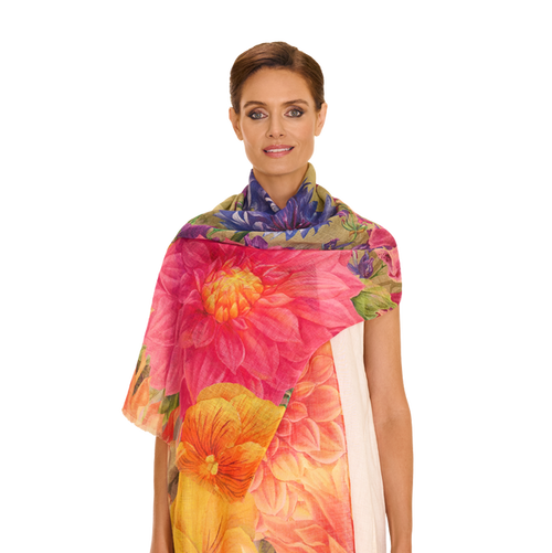 Powder Scarf - Linen & Cotton Bountiful Blooms