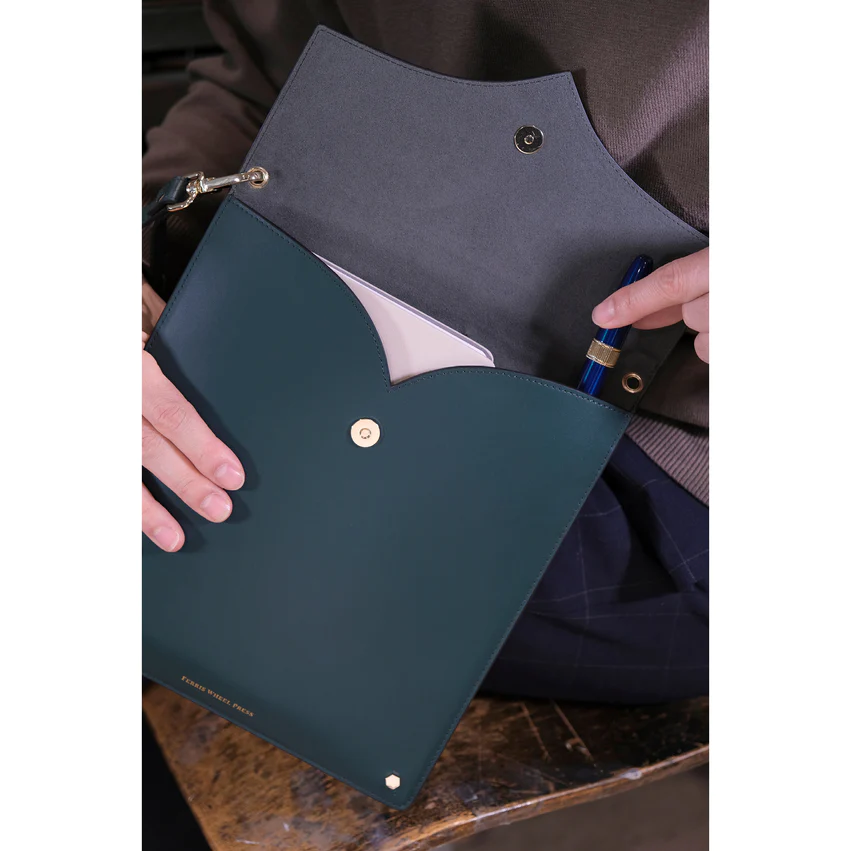 Ferris Wheel Press Leather Stationery - The Pendant Folio A5 / Deep Teal