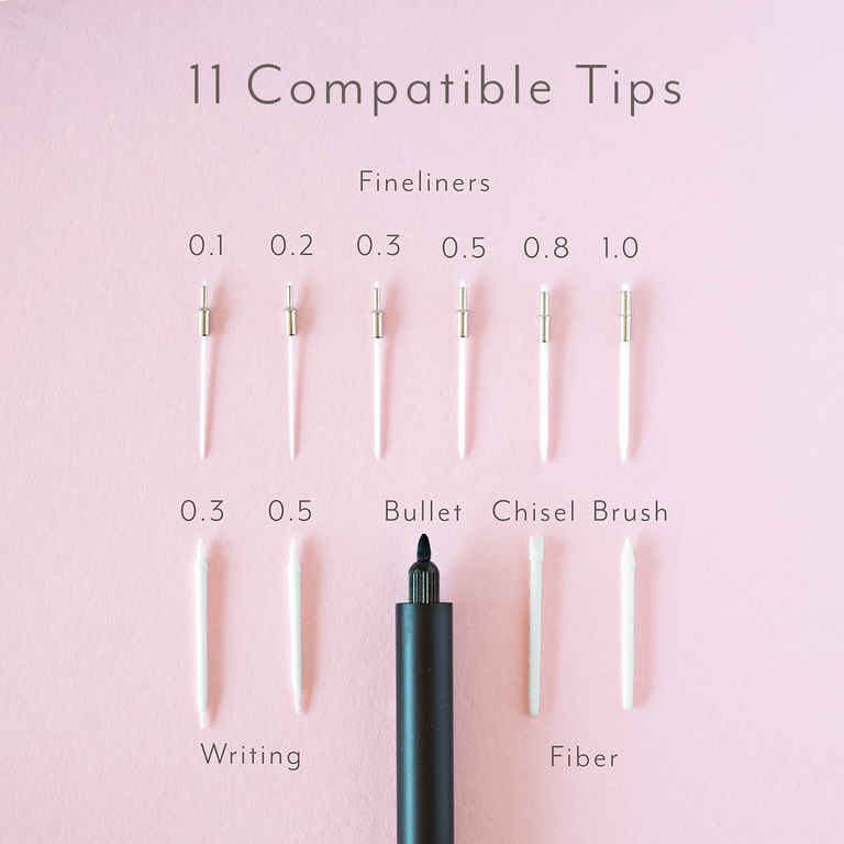 Tom's Studio Multi-Tip Pen - Lumos Pro Refillable Fineliner & Brush Pen - Duo Tip