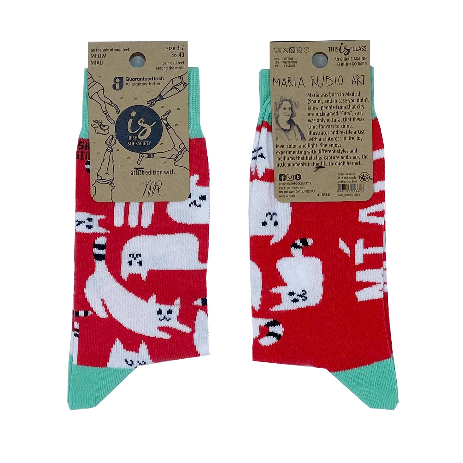 Irish Socksciety Socks - Meow Cat Socks