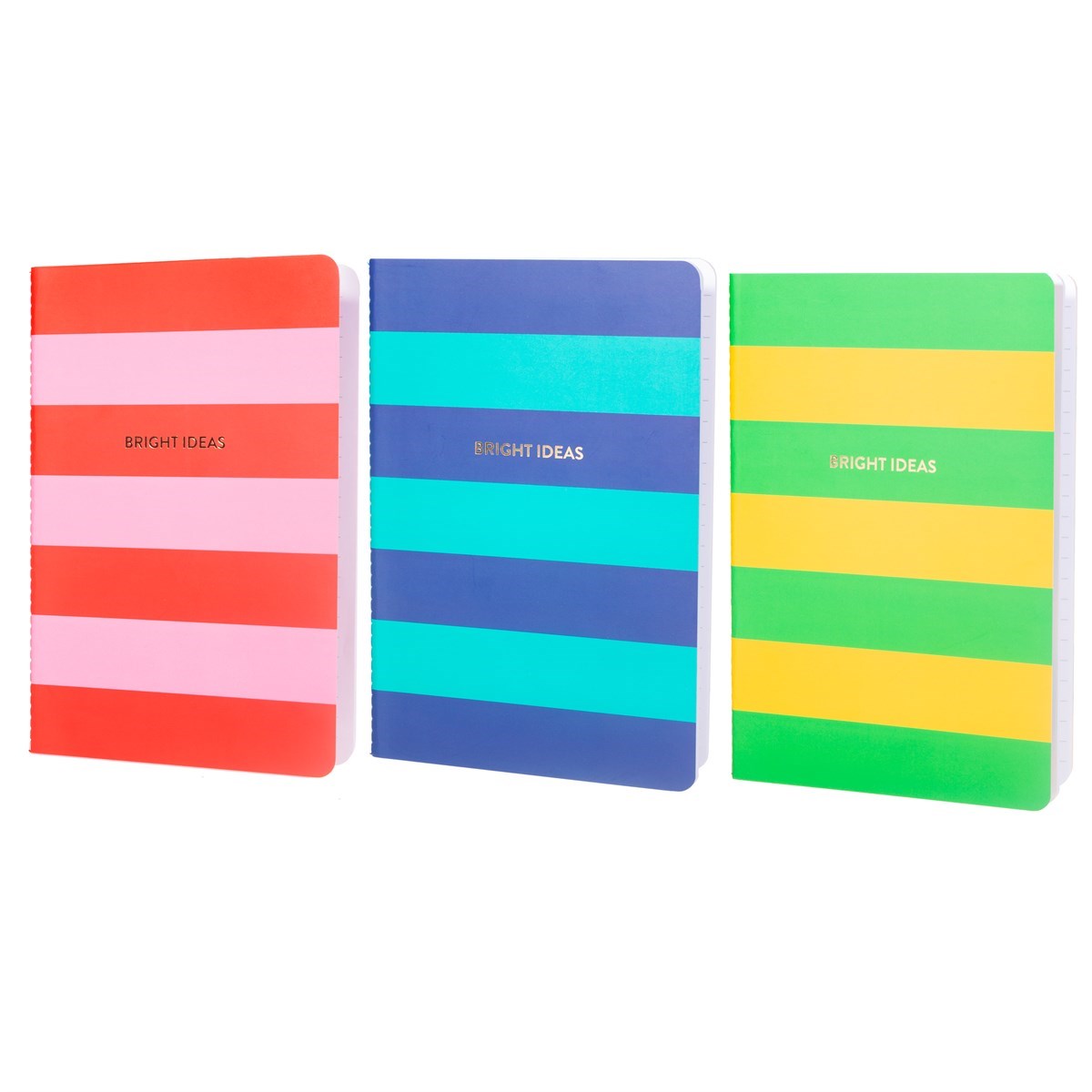 Sass & Belle Notebook - Bright Ideas Stripped A5 Notebooks