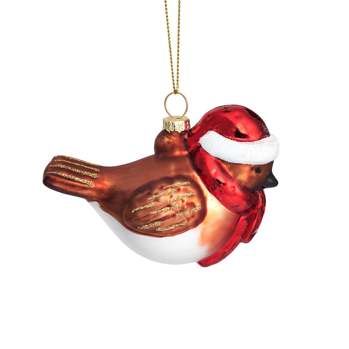 Sass & Belle Christmas Bauble - Glass Robin