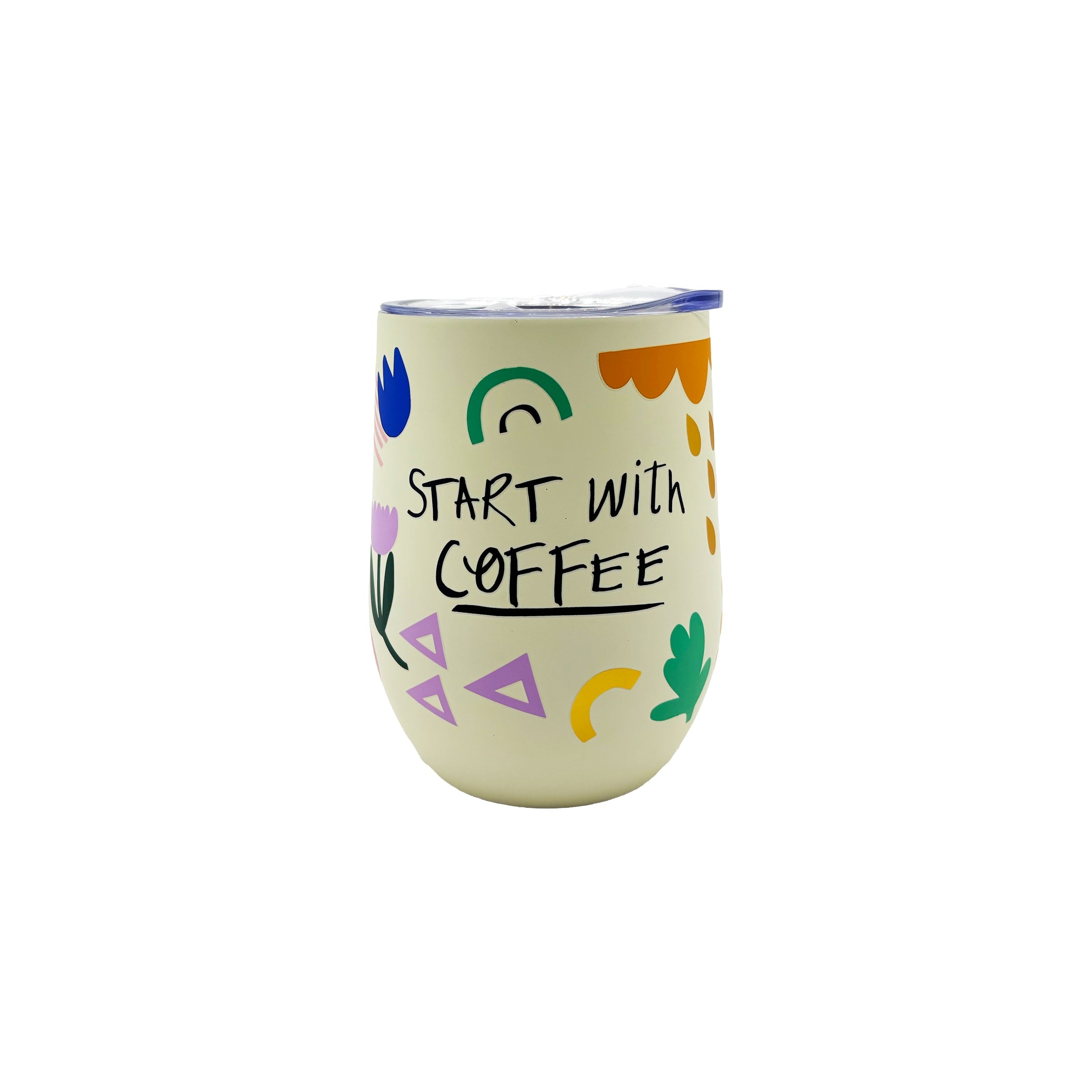 Disaster Designs Eco Travel Mug - Small Talk 'Start with Coffee'