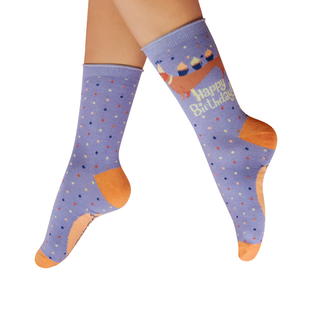 Powder Socks - Ankle Pup Cake Birthday Party