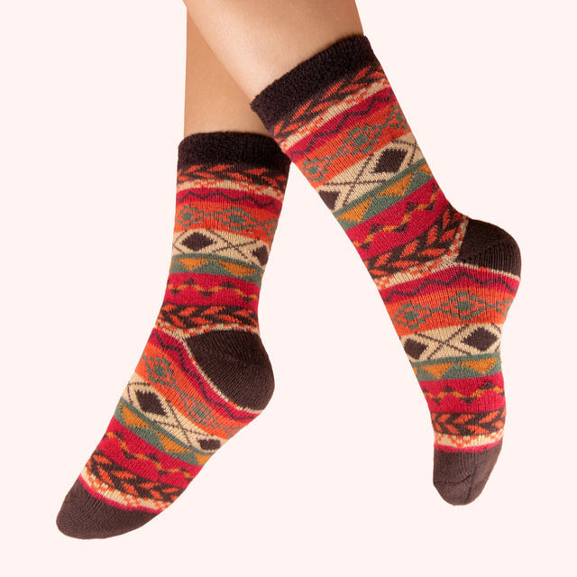 Powder Cosy Socks - Fair Isle