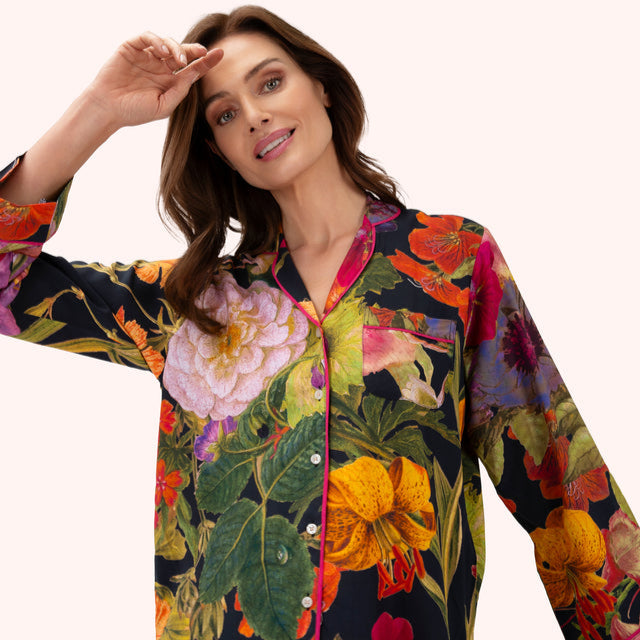 Powder Pyjamas - Supersoft Autumn Midnight Posy Pyjamas